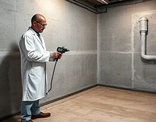 Гидроизоляция подвала с использованием геополимерной пены и нанофактурной фрезеровки стен